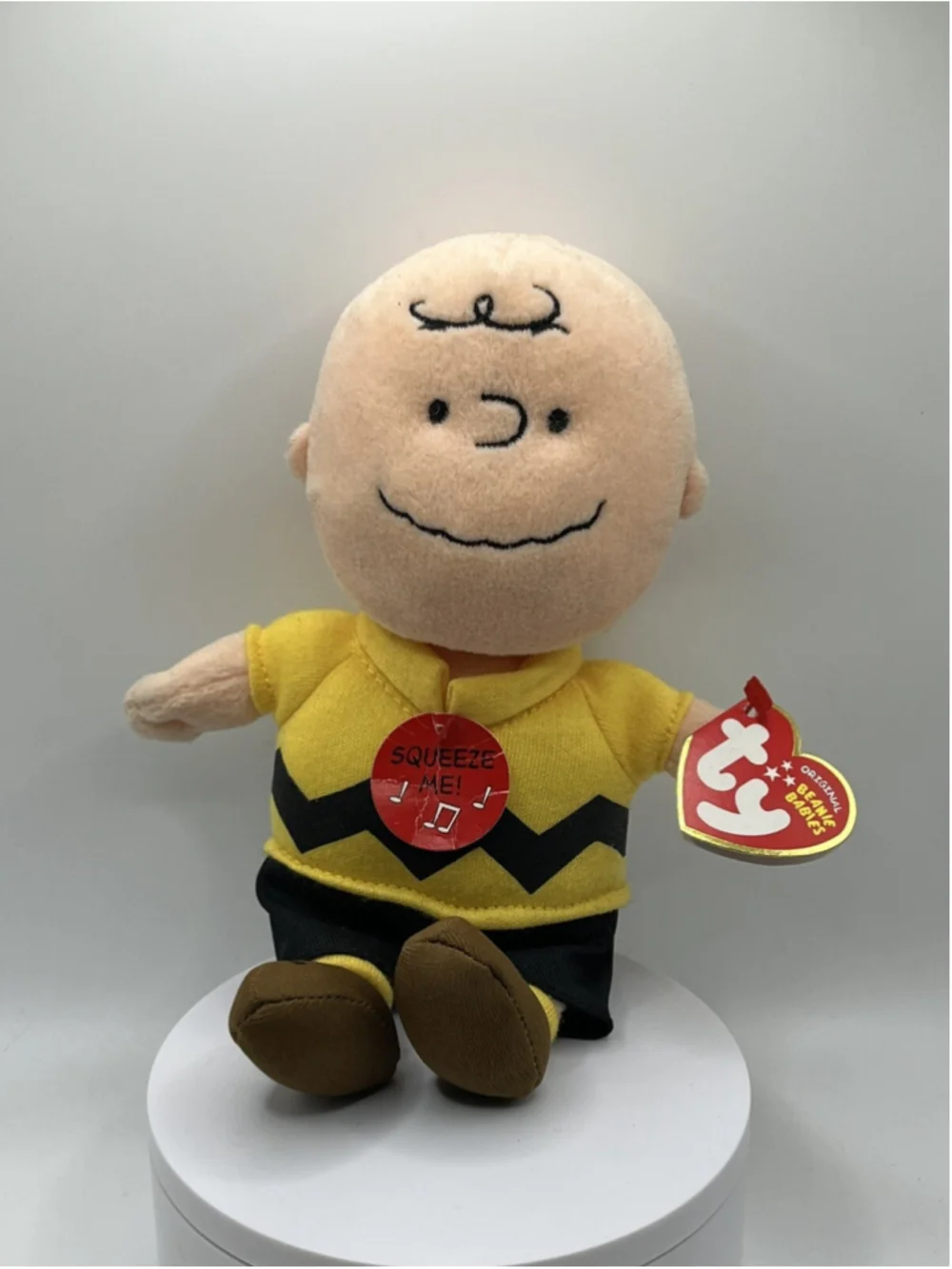 VTG Peanuts 2010 TY Beanie Baby Charlie Brown NEEDS BATTERIES RETIRED WITH TAG